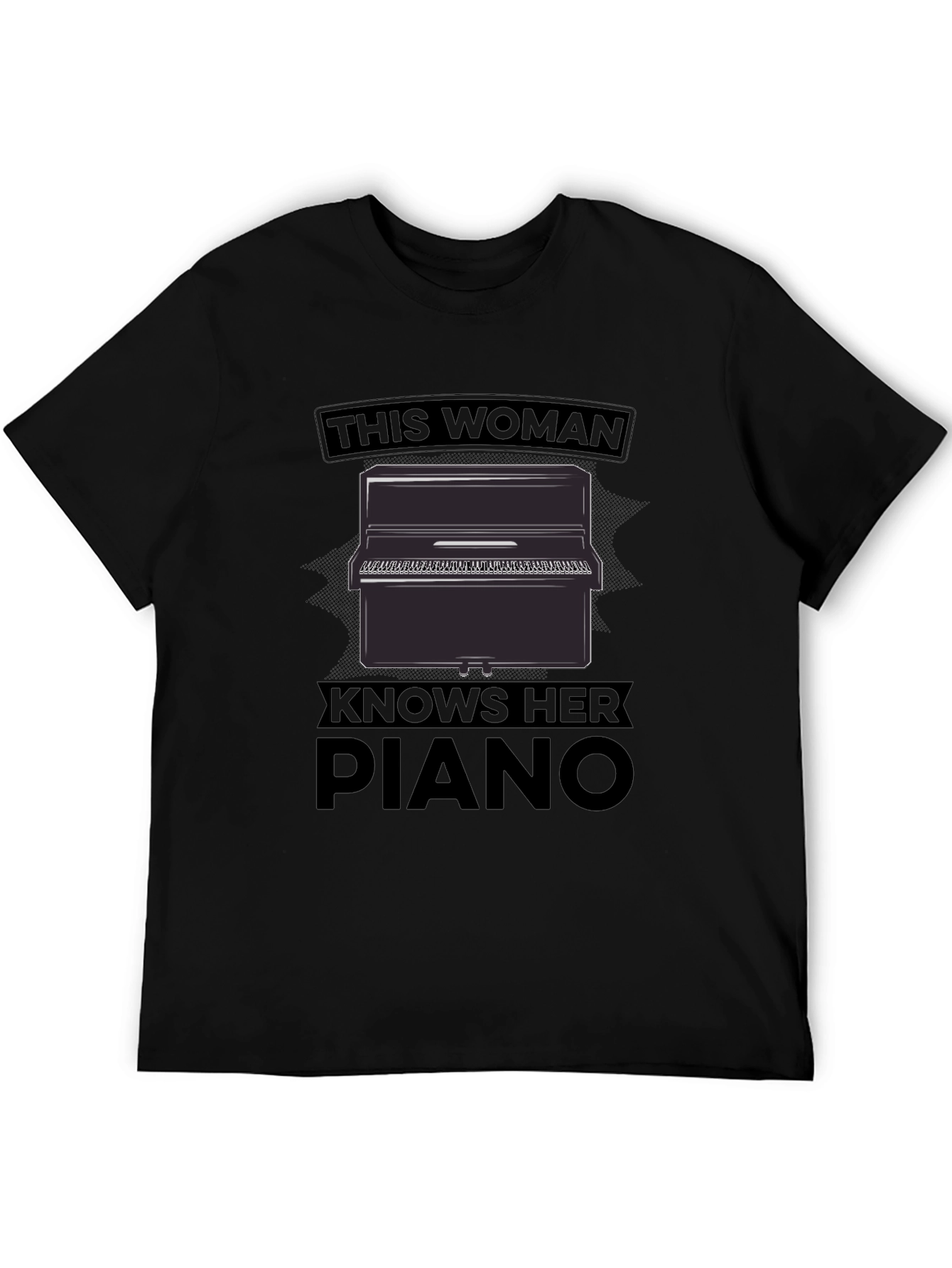 This Woman Knows Her Piano Black T-Shirt