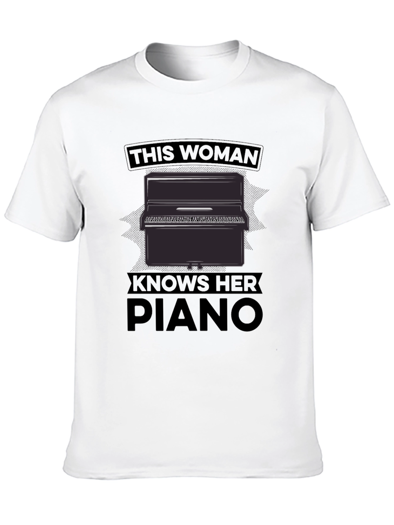 This Woman Knows Her Piano Black T-Shirt