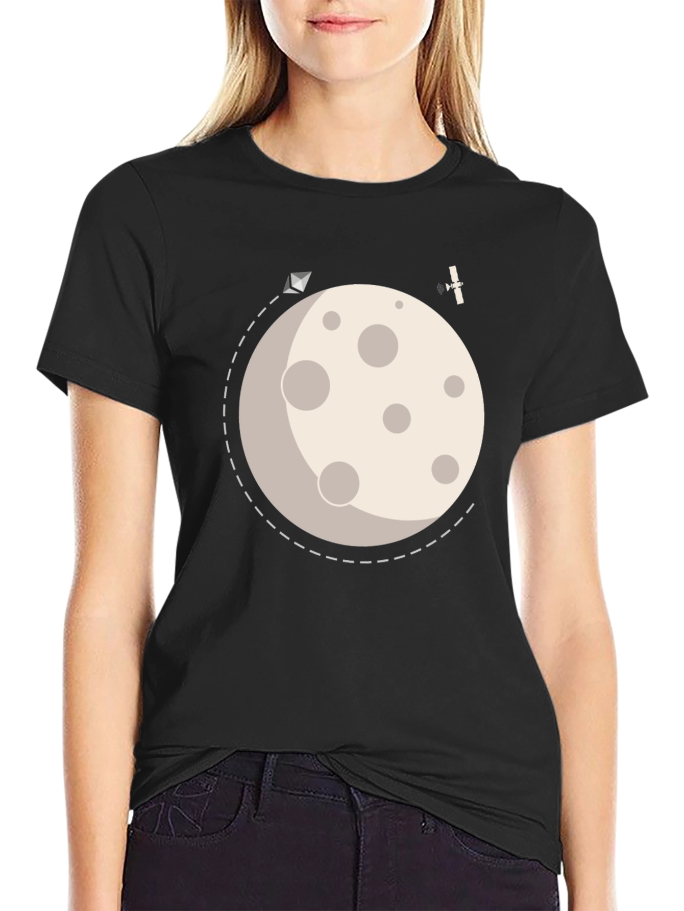 To the Moon Graphic Tee - Black