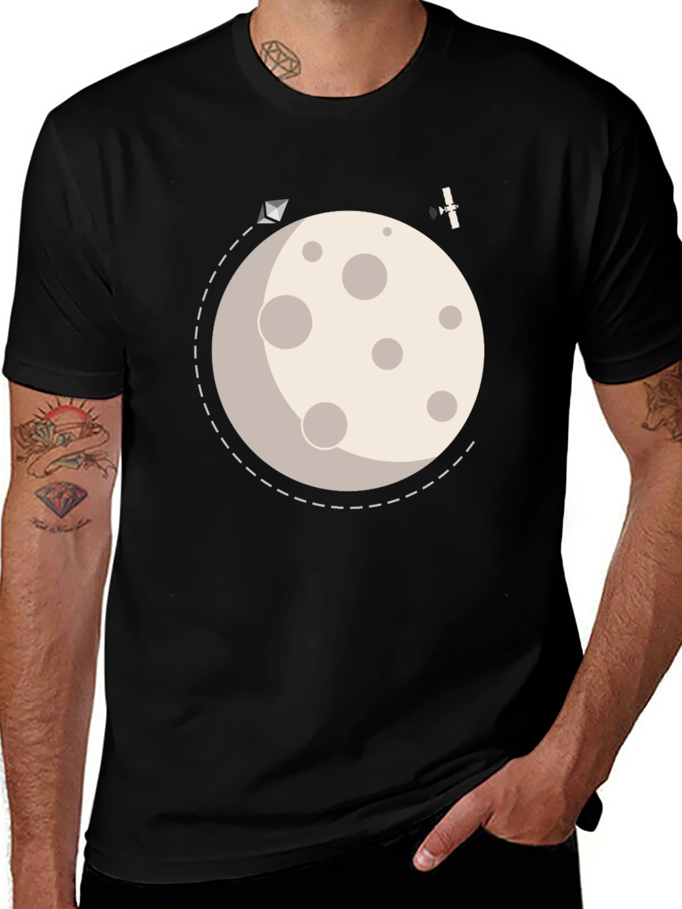 To the Moon Graphic Tee - Black
