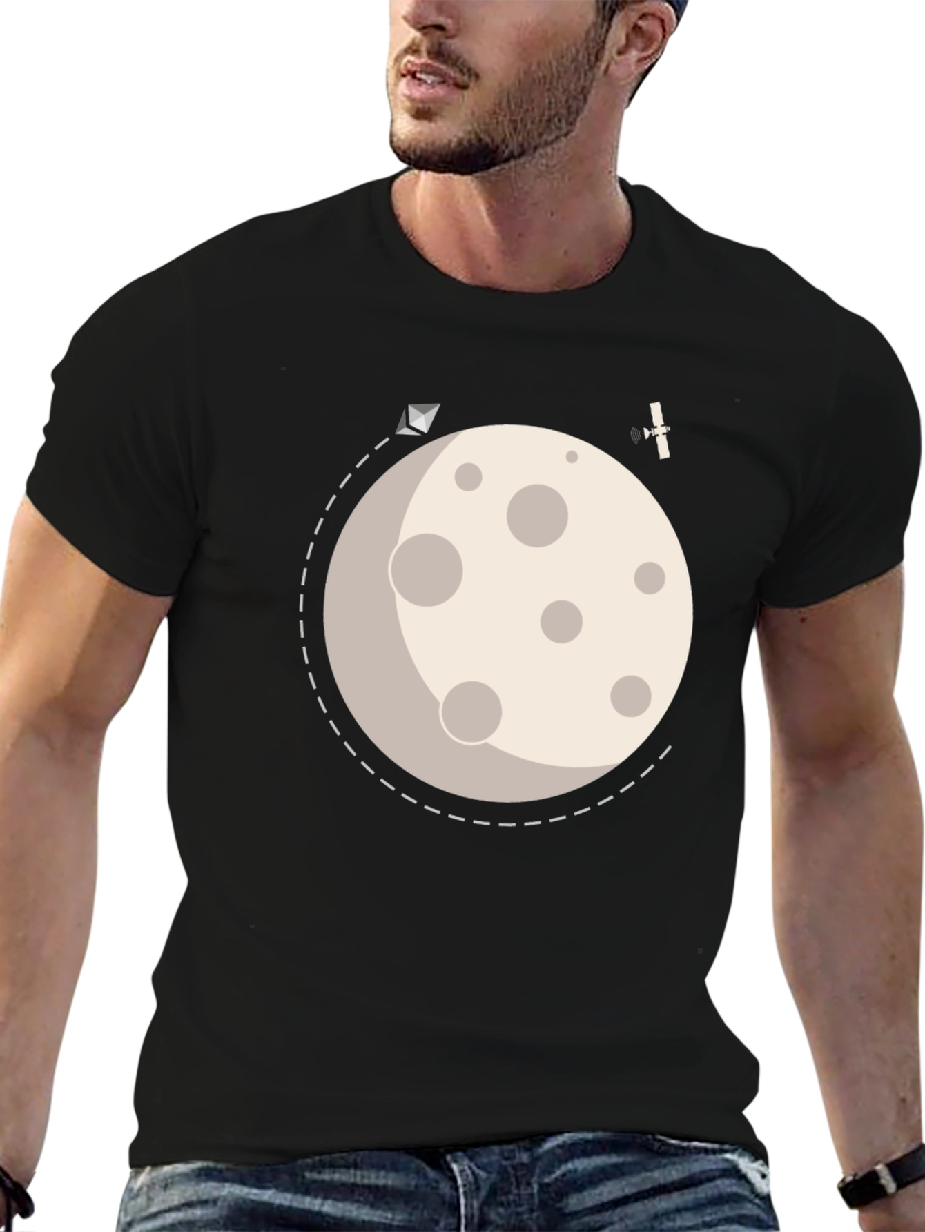 To the Moon Graphic Tee - Black