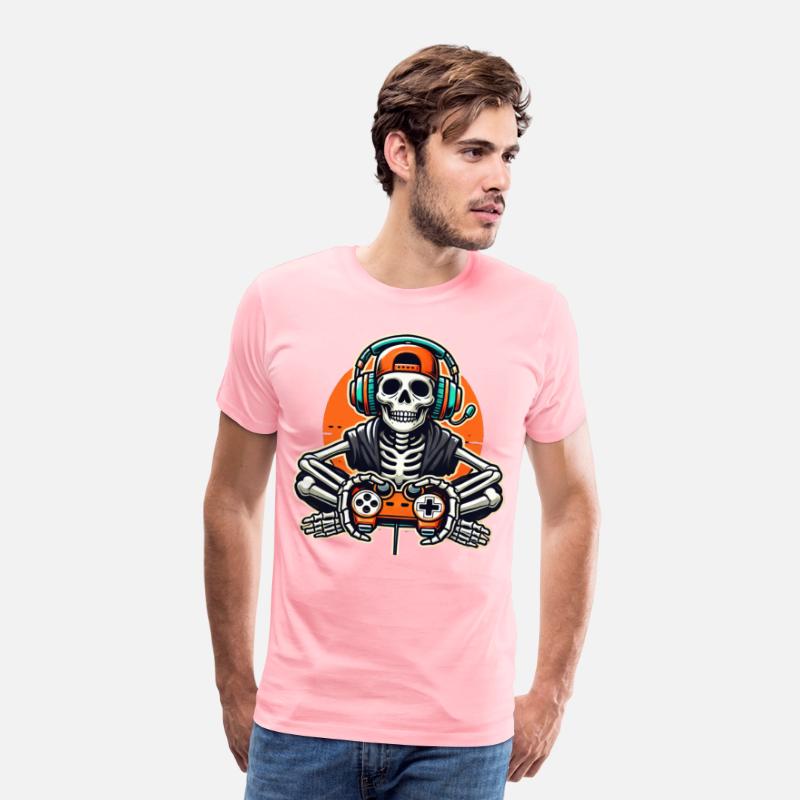 Skeleton Gamer Funny Retro Gaming Skull Art