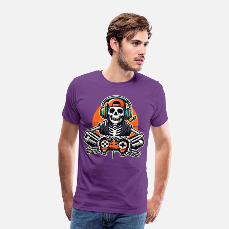 Skeleton Gamer Funny Retro Gaming Skull Art