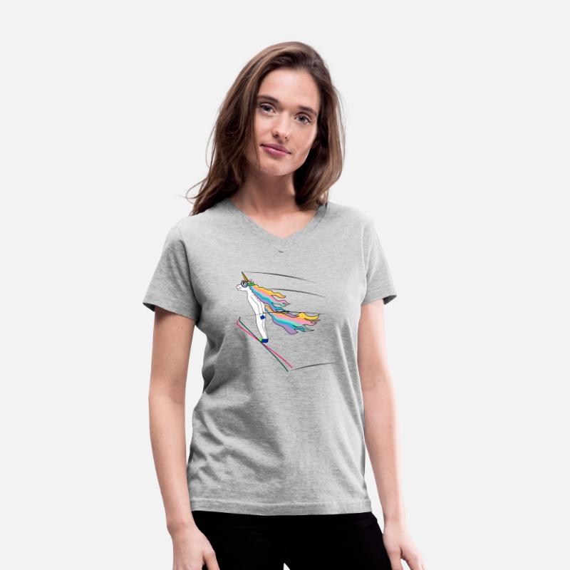 Ski jumper Unicorn in middle of an elegant flight