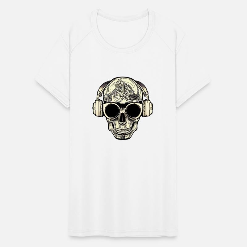 Skull with headphones and cool glasses
