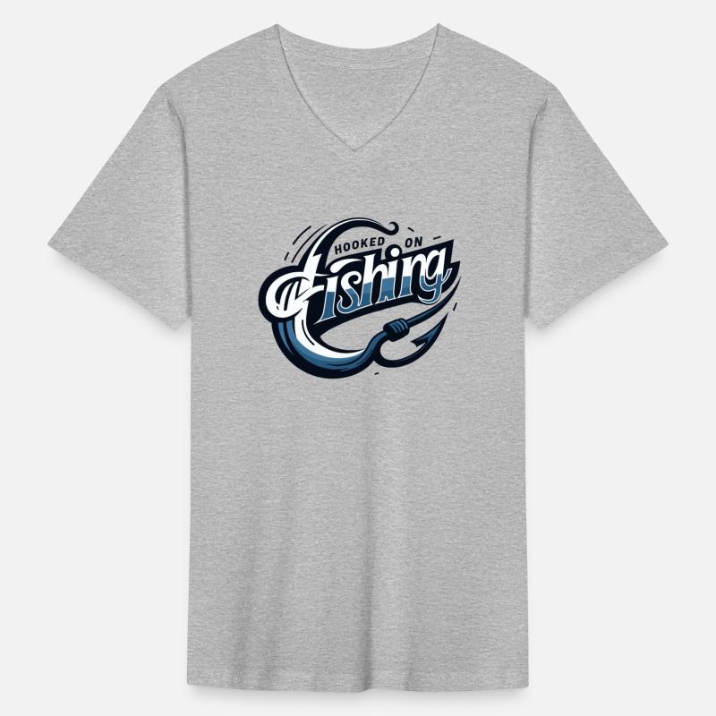 Sleek 'Hooked on Fishing' Modern Graphic Design