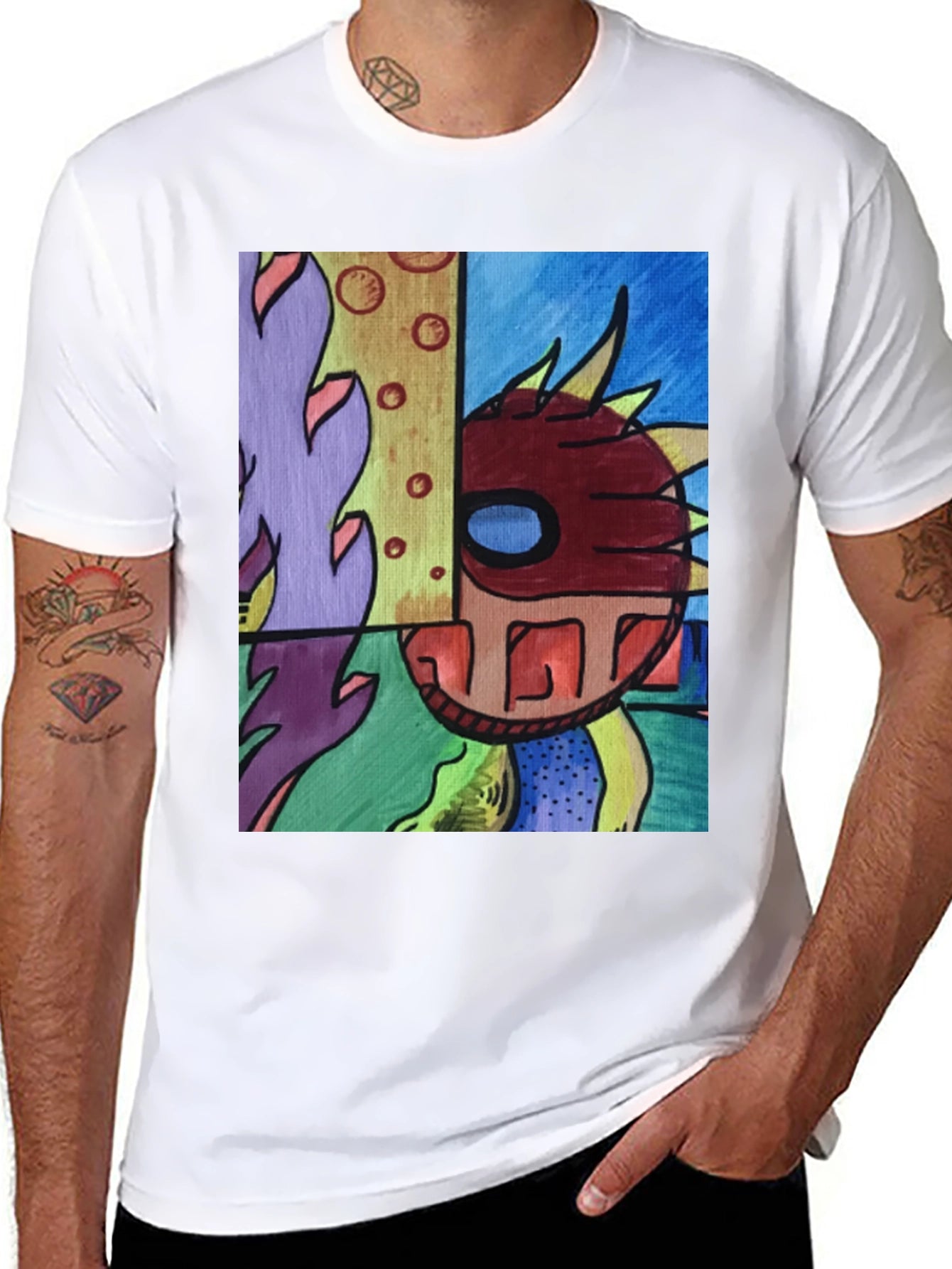 Abstract Art Graphic Tee - Modern Style