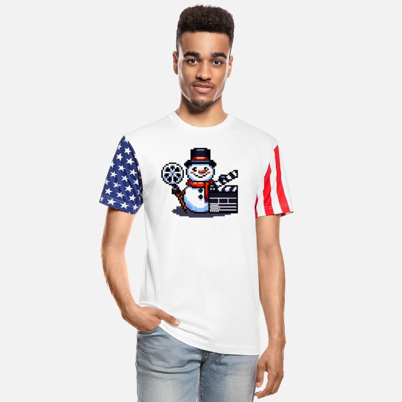 Snowman Film Buff 8-Bit Pixel Art