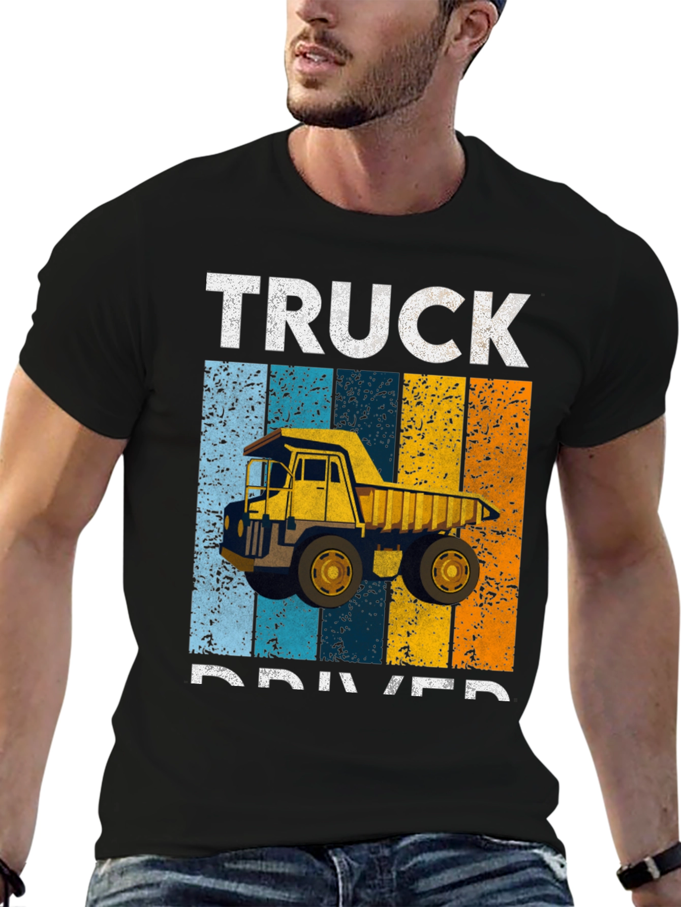 Truck Driver Graphic Tee - Retro Construction Shirt