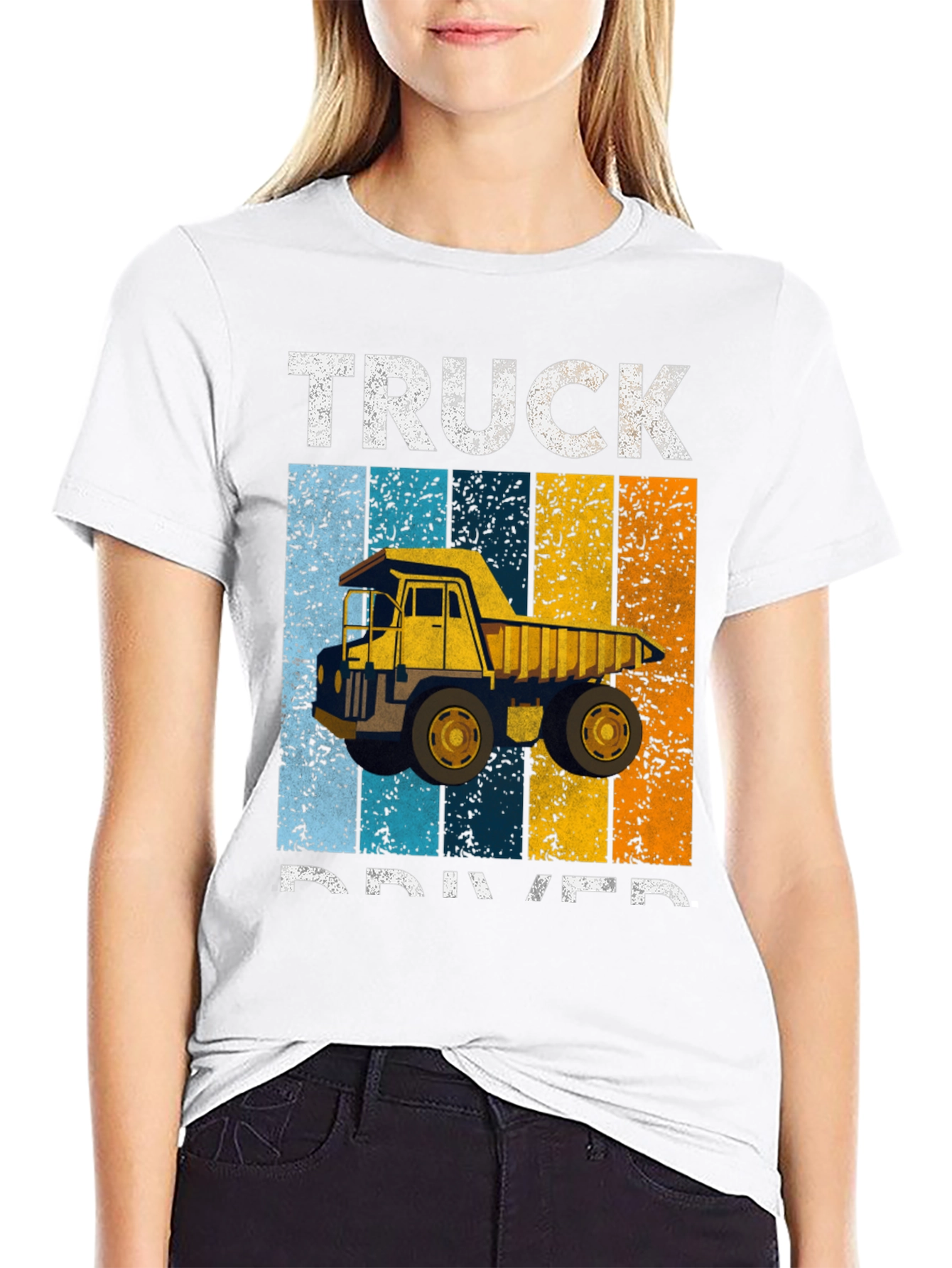 Truck Driver Graphic Tee - Retro Construction Shirt