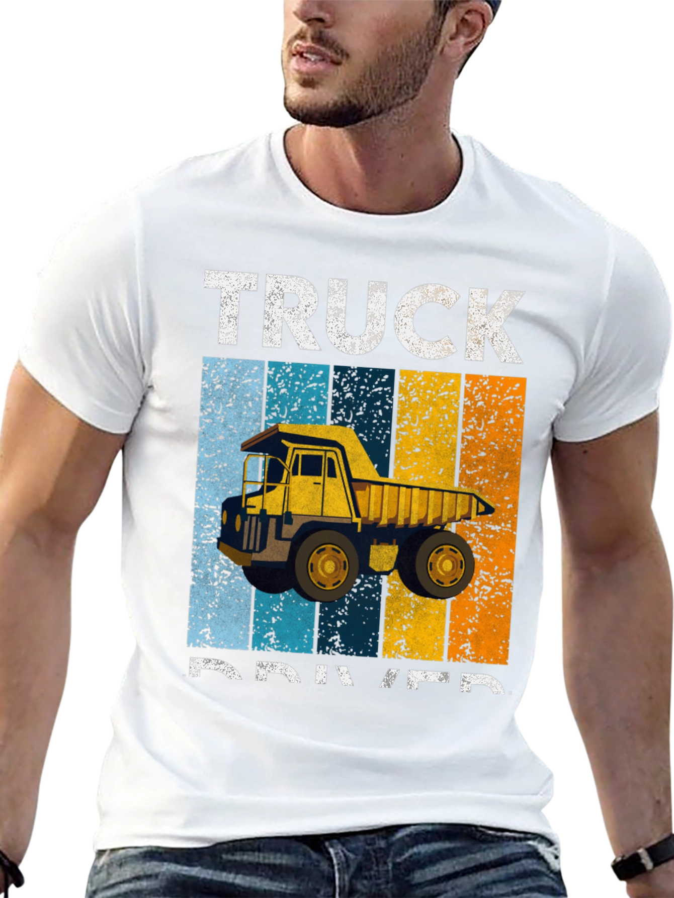 Truck Driver Graphic Tee - Retro Construction Shirt