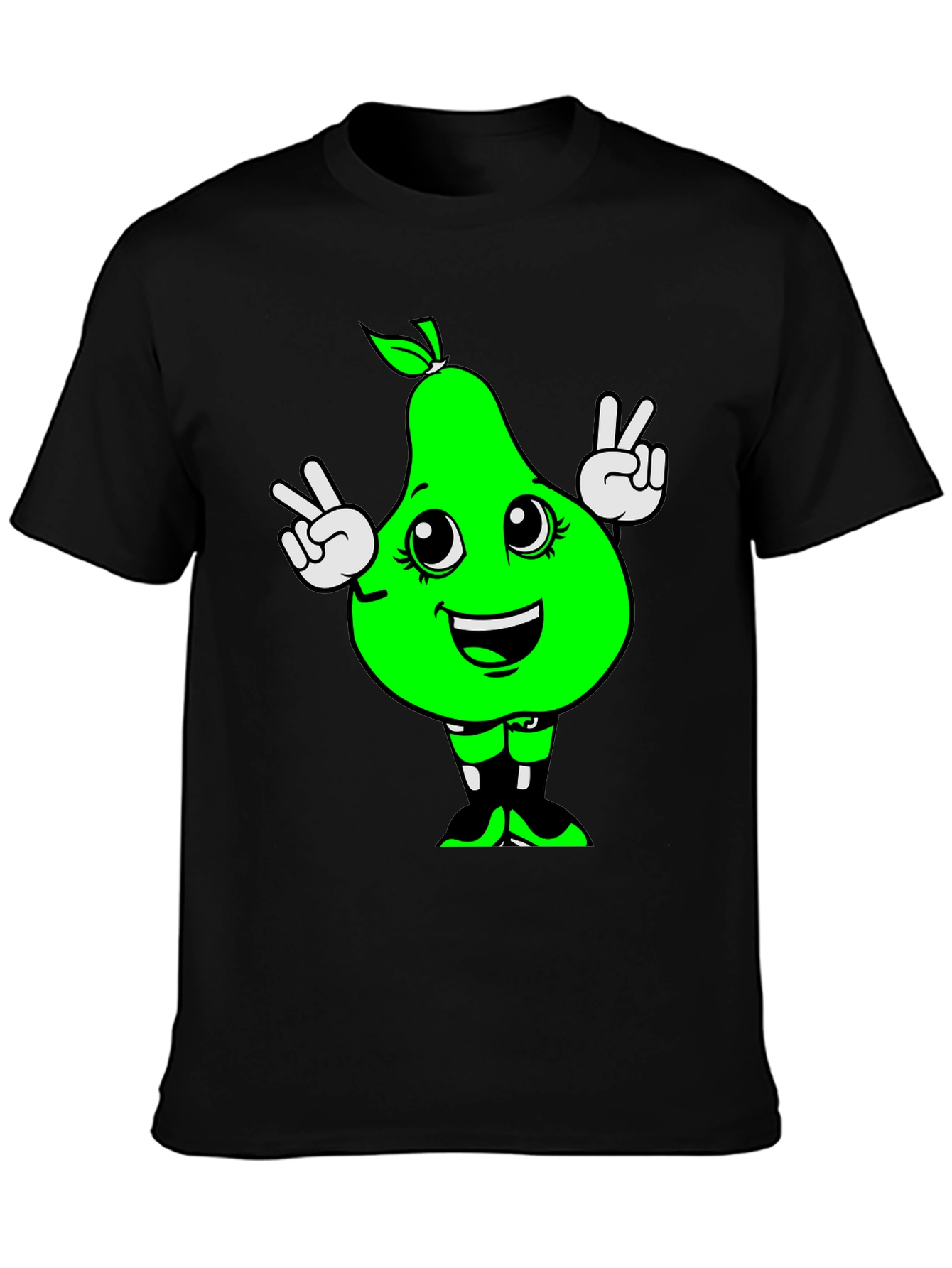 Funny Pear Peace Sign Graphic Tee