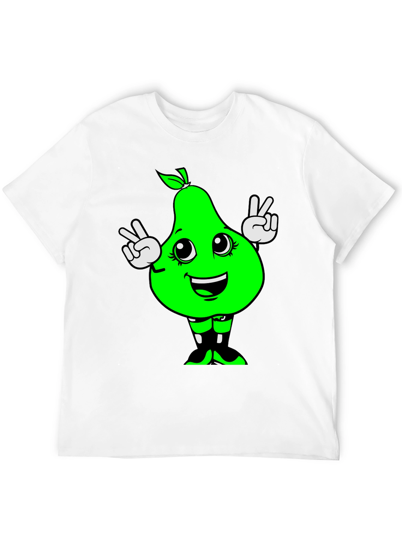 Funny Pear Peace Sign Graphic Tee