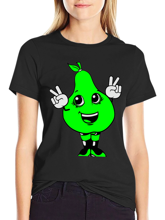 Funny Pear Peace Sign Graphic Tee