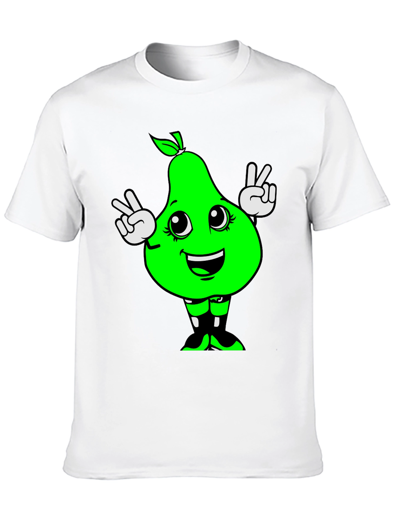 Funny Pear Peace Sign Graphic Tee