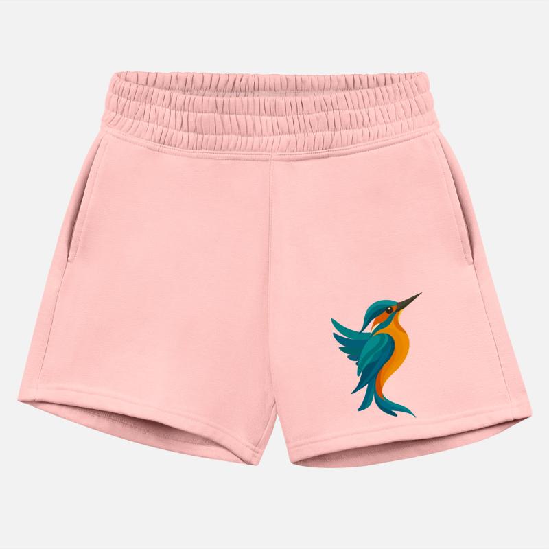 Stylized kingfisher- elegant form in blue & orange