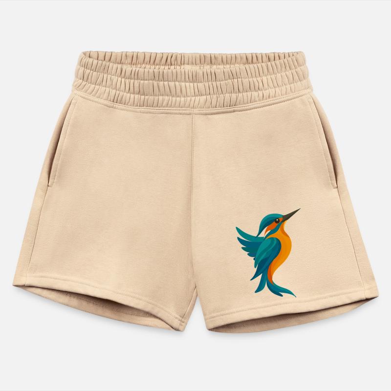 Stylized kingfisher- elegant form in blue & orange