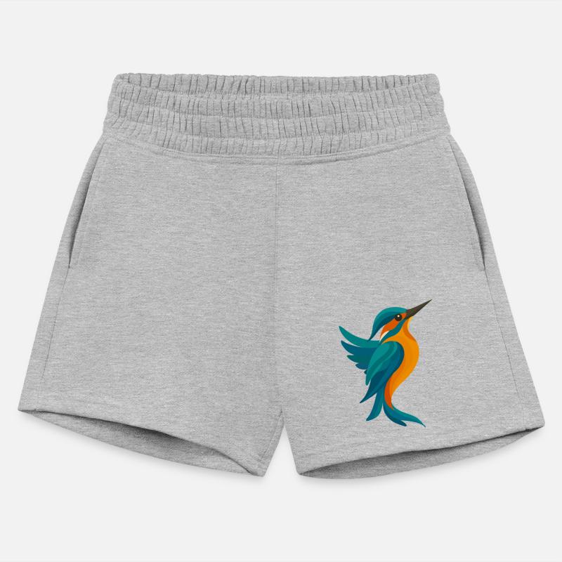 Stylized kingfisher- elegant form in blue & orange