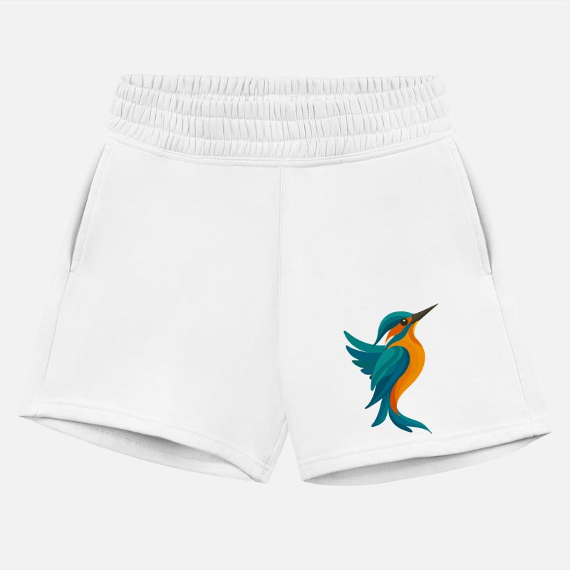 Stylized kingfisher- elegant form in blue & orange