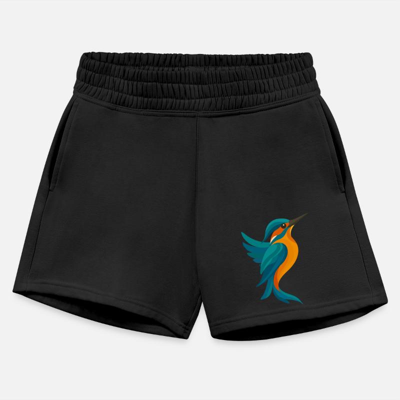 Stylized kingfisher- elegant form in blue & orange