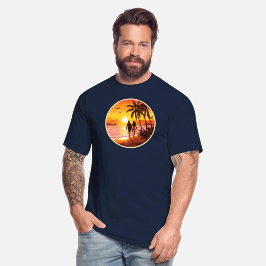 sunset beach romantic couple