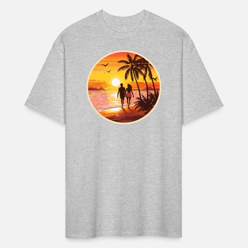 sunset beach romantic couple