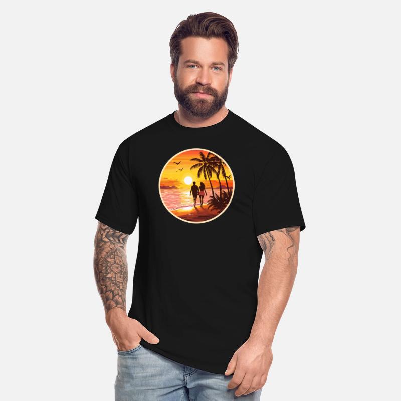 sunset beach romantic couple