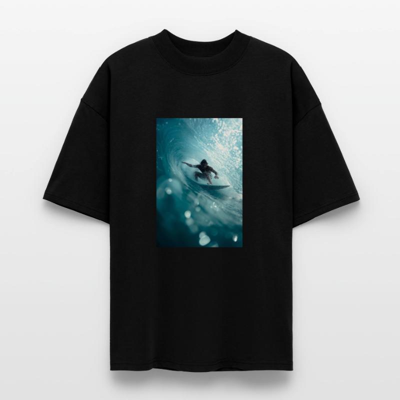 Surfer Riding the Perfect Barrel