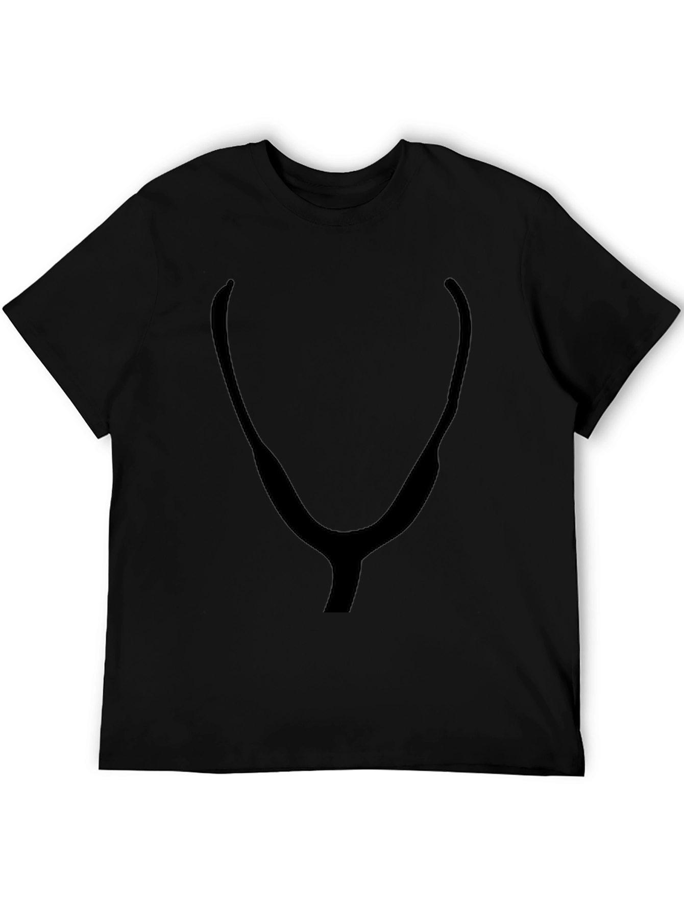 Black T-Shirt with Abstract Y Print