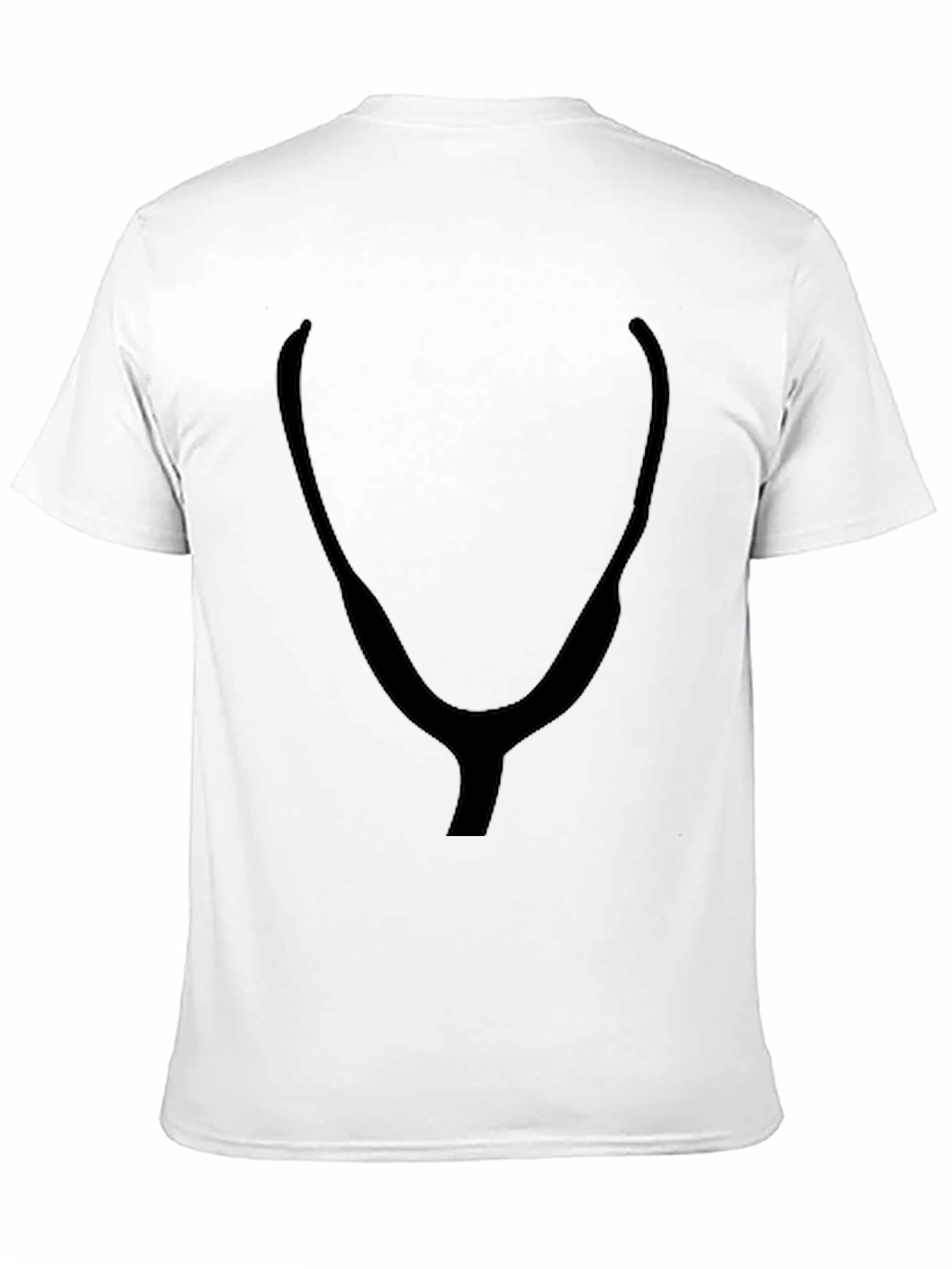 Black T-Shirt with Abstract Y Print