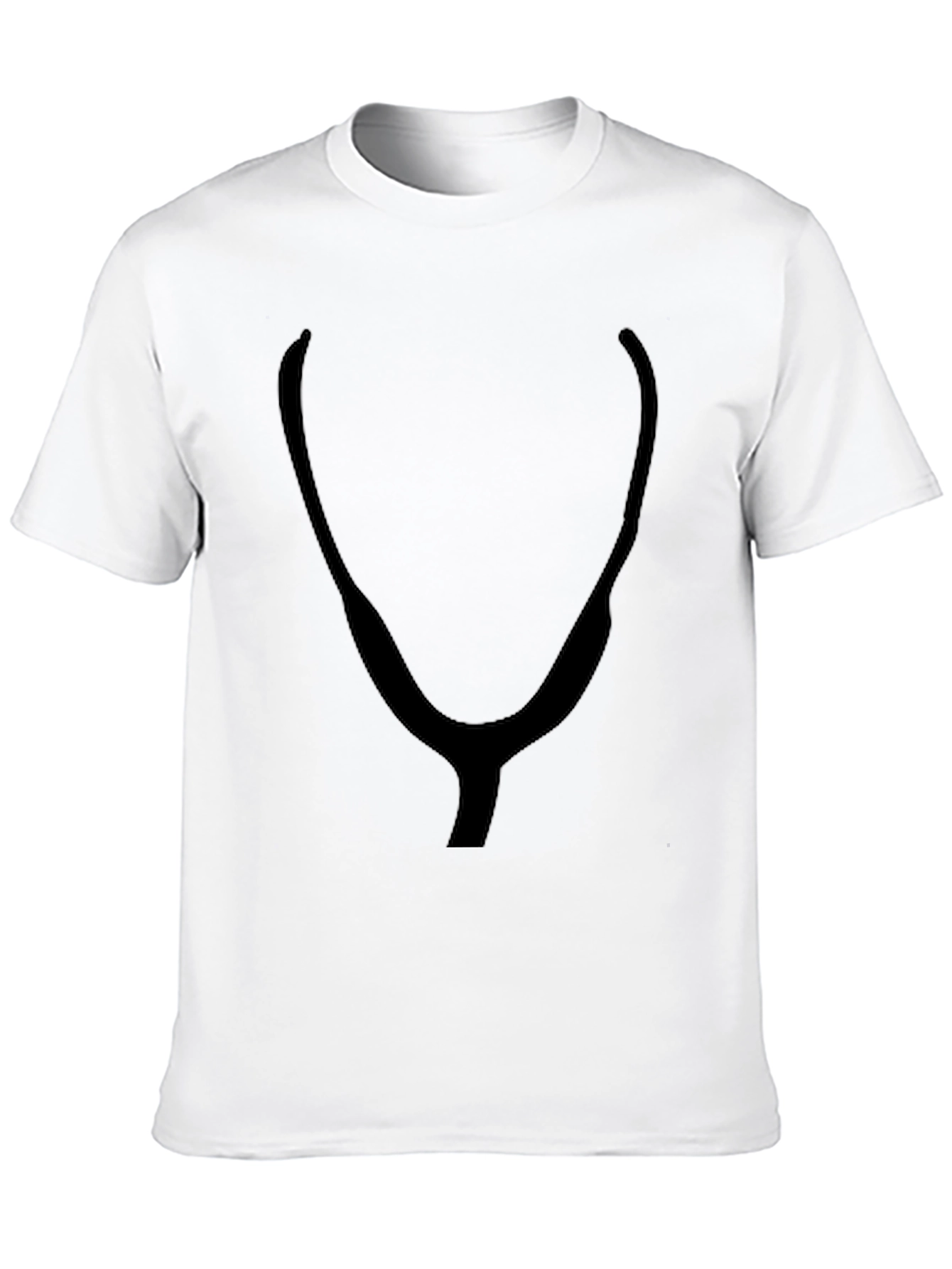 Black T-Shirt with Abstract Y Print