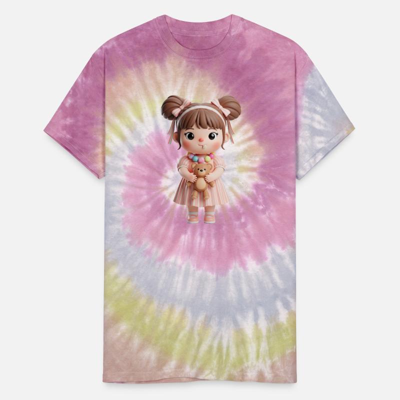 Sweet Candy Girl with Teddy Bear