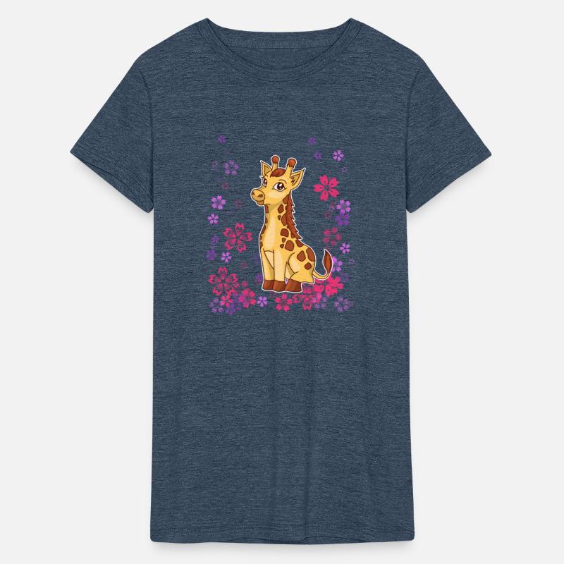 Sweet giraffe with flowers