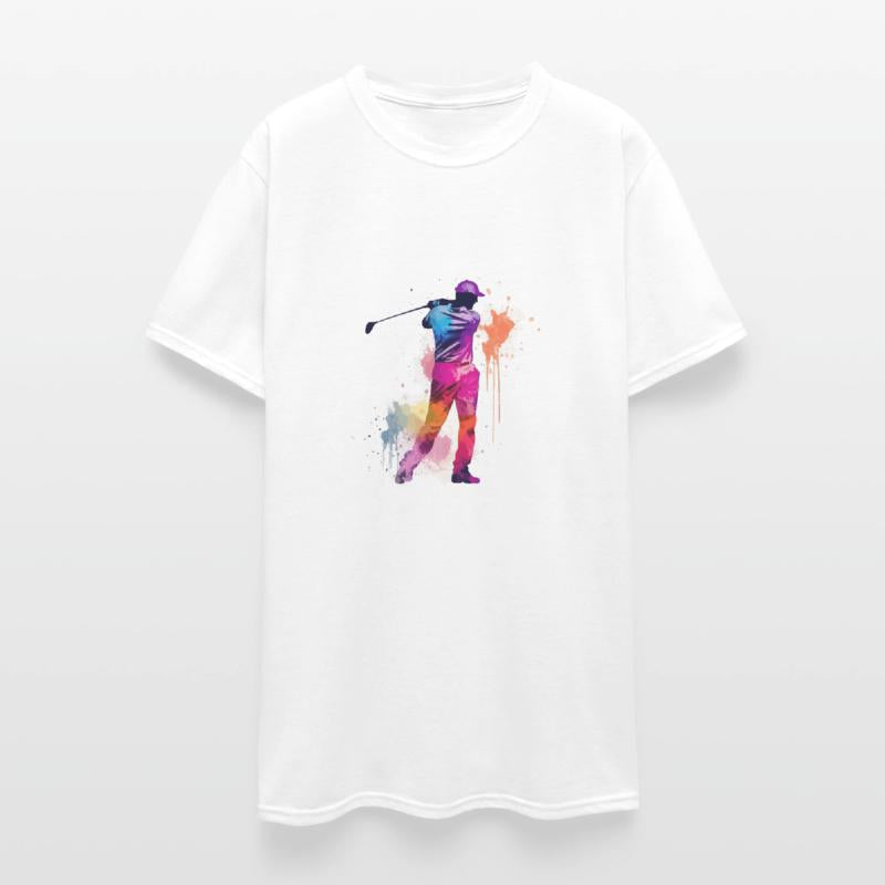 Swinging Harmony - Watercolor Style Golfer Art