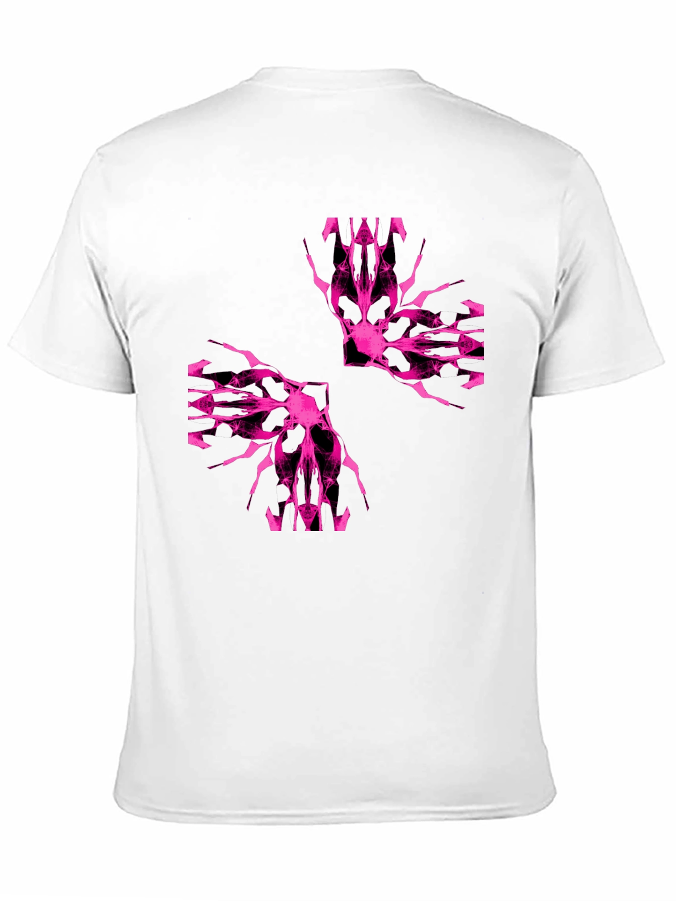Abstract Pink Graphic Print Black T-Shirt