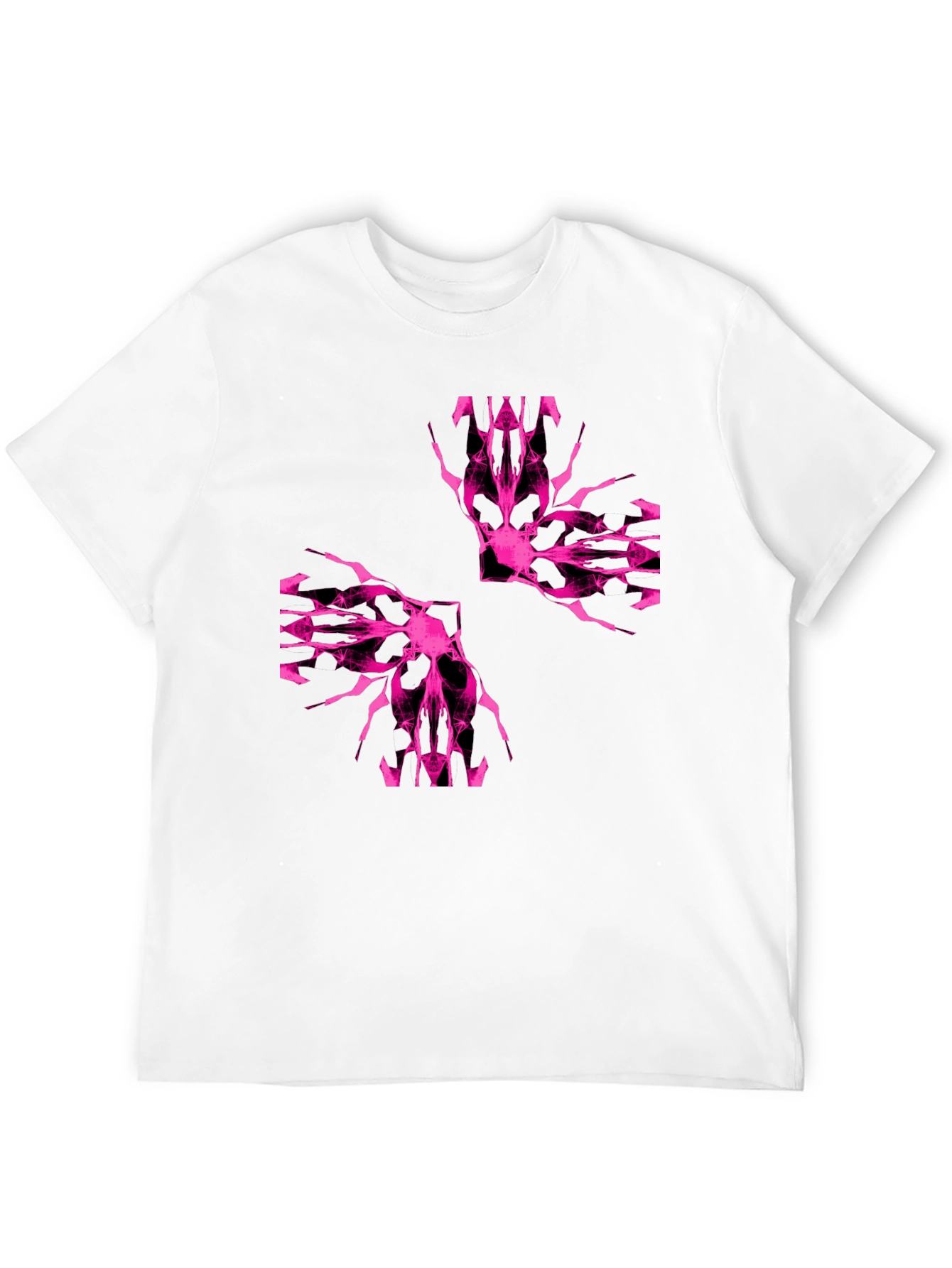 Abstract Pink Graphic Print Black T-Shirt
