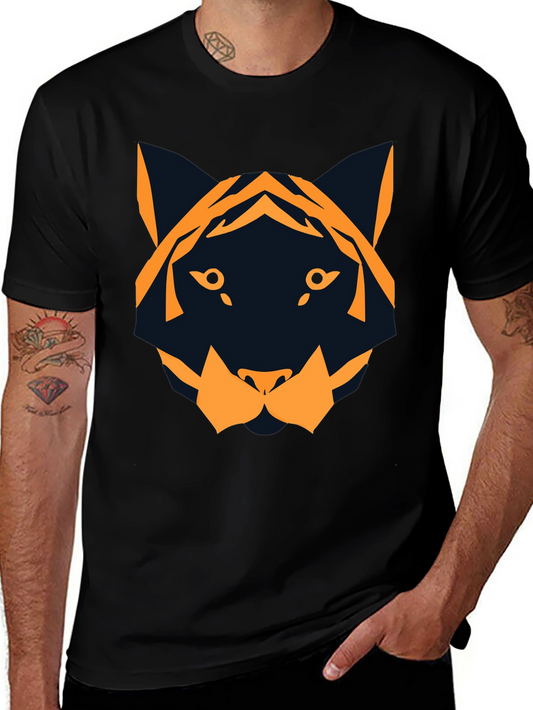 Geometric Tiger Graphic Tee - Modern Style