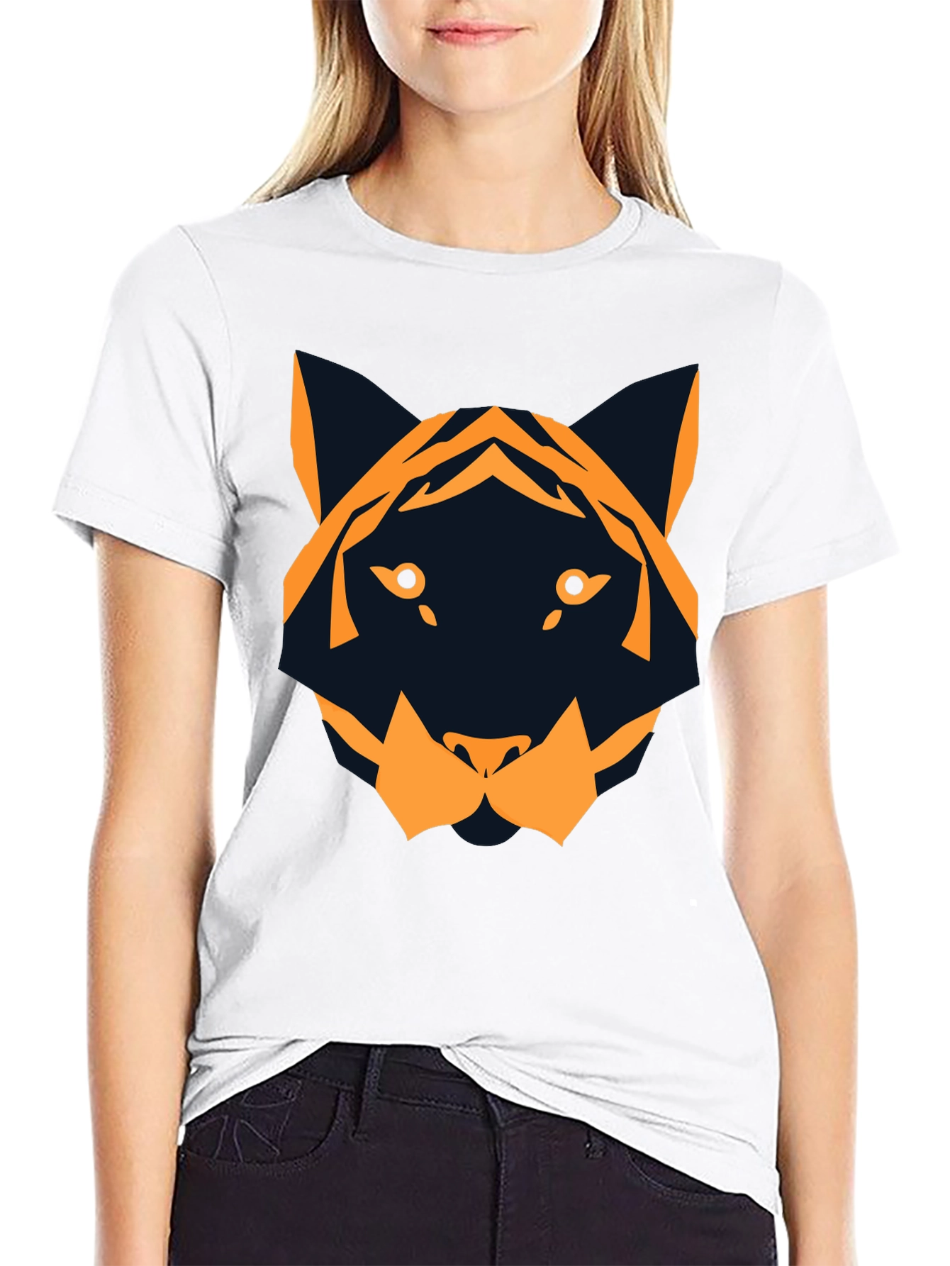 Geometric Tiger Graphic Tee - Modern Style