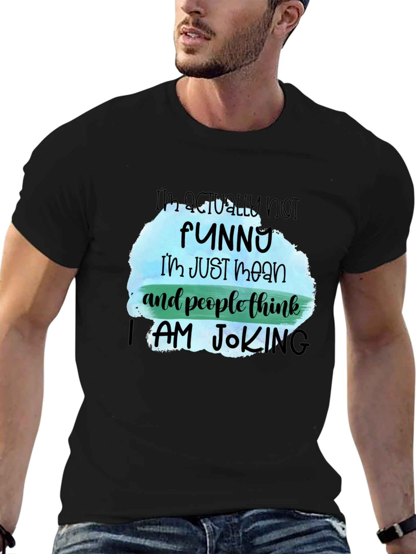 Funny Graphic Mens Black T-Shirt