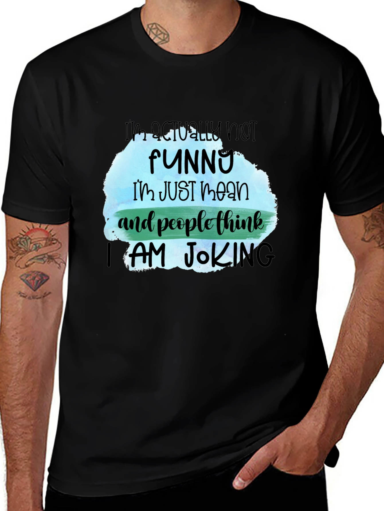Funny Graphic Mens Black T-Shirt
