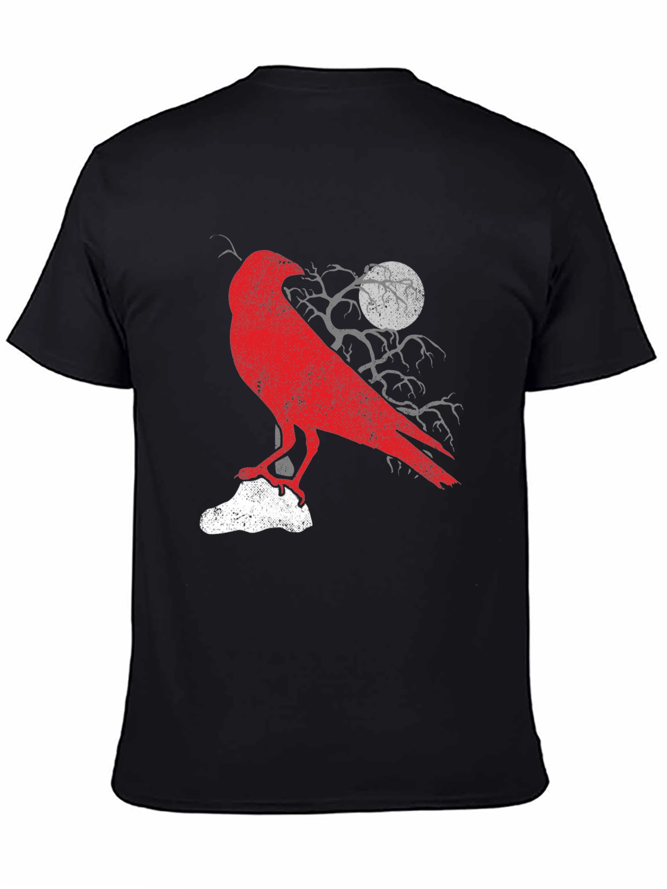 Raven Graphic Tee - Mens Black Cotton T-Shirt