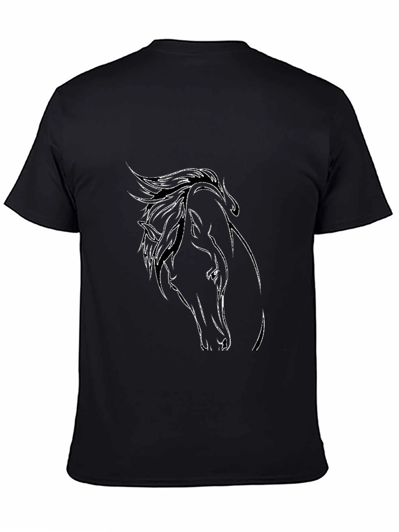 Horse Head Graphic Black T-Shirt