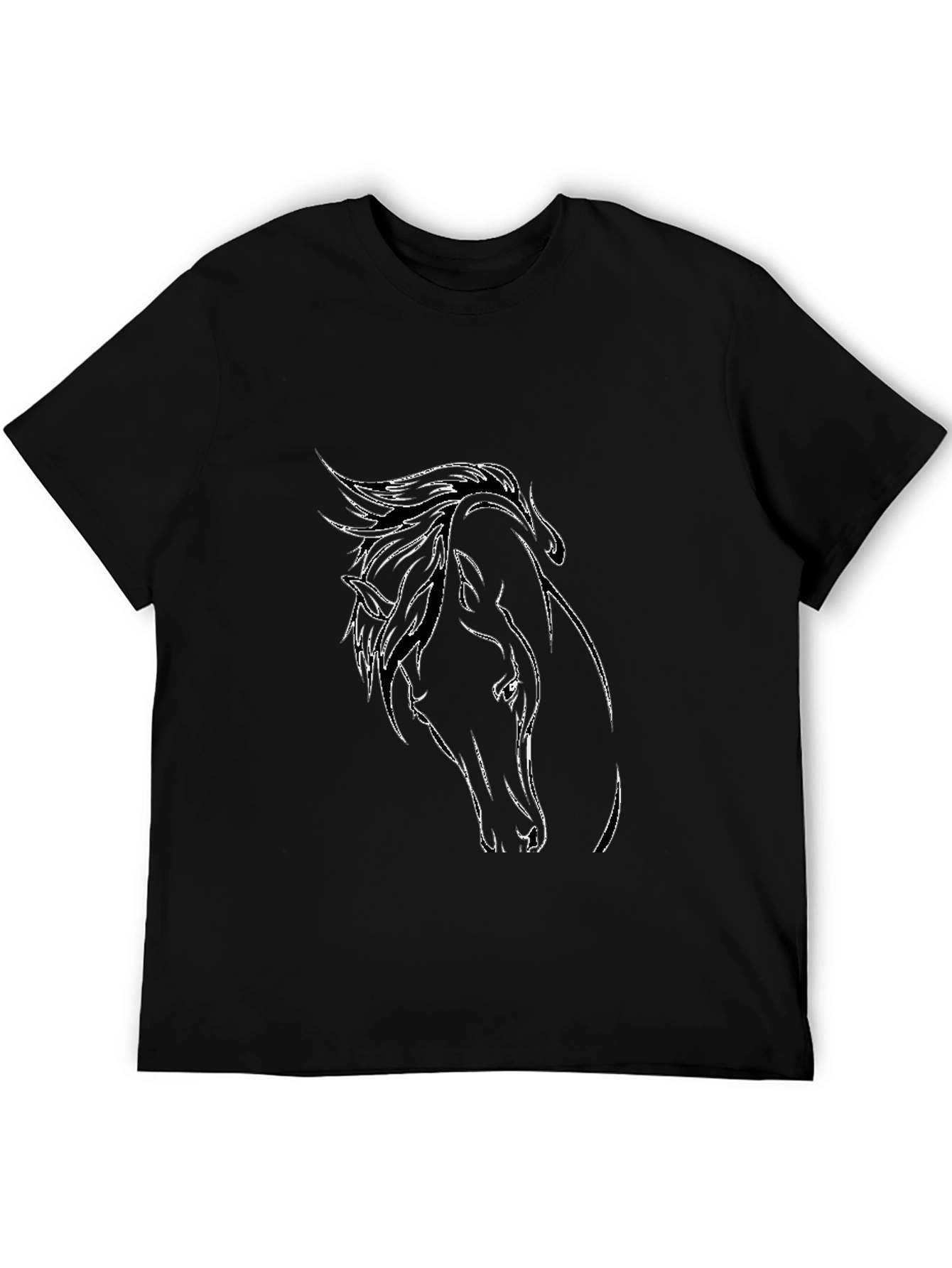 Horse Head Graphic Black T-Shirt