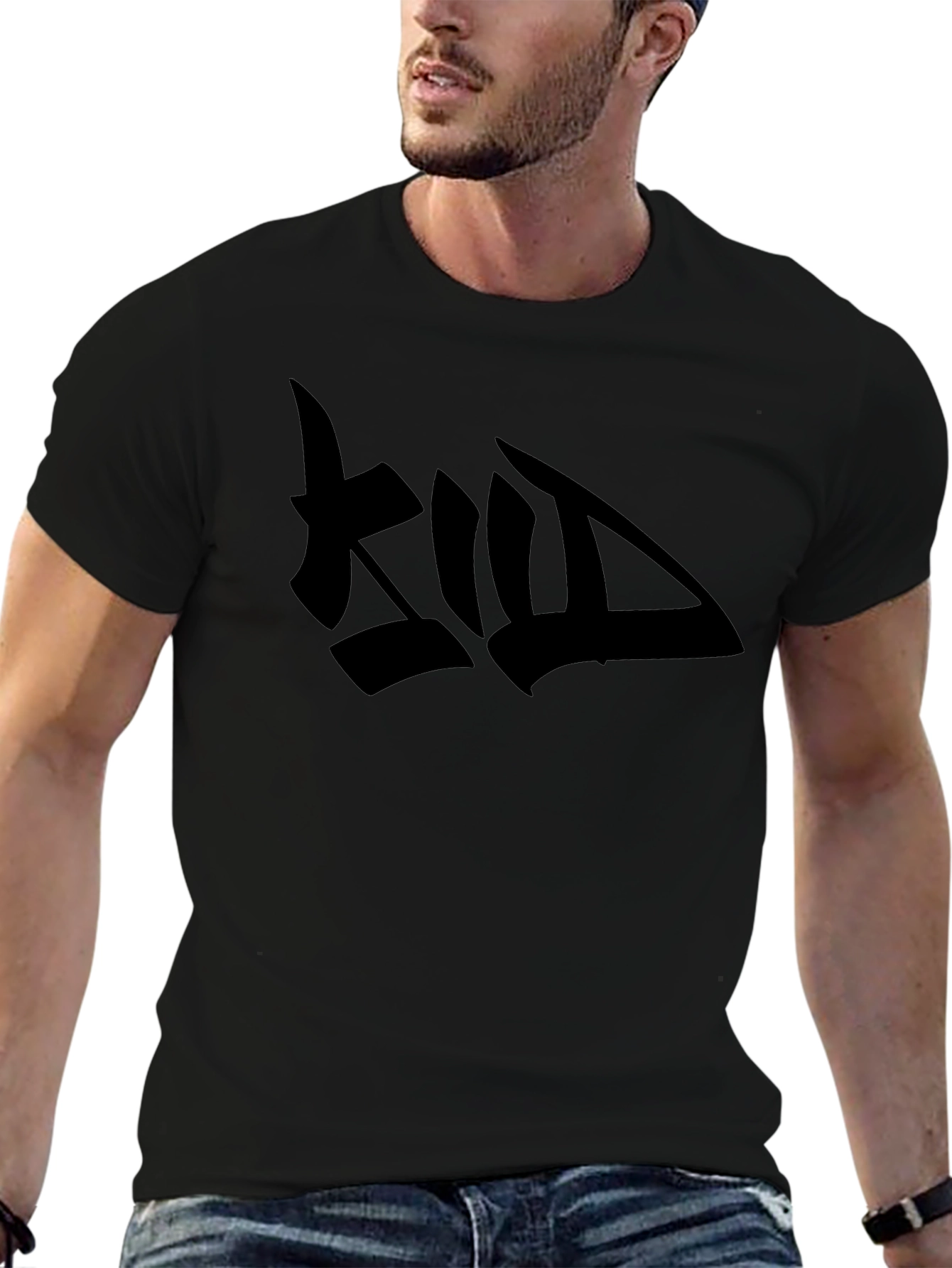 Mens Black Graphic Tee - Bold Design