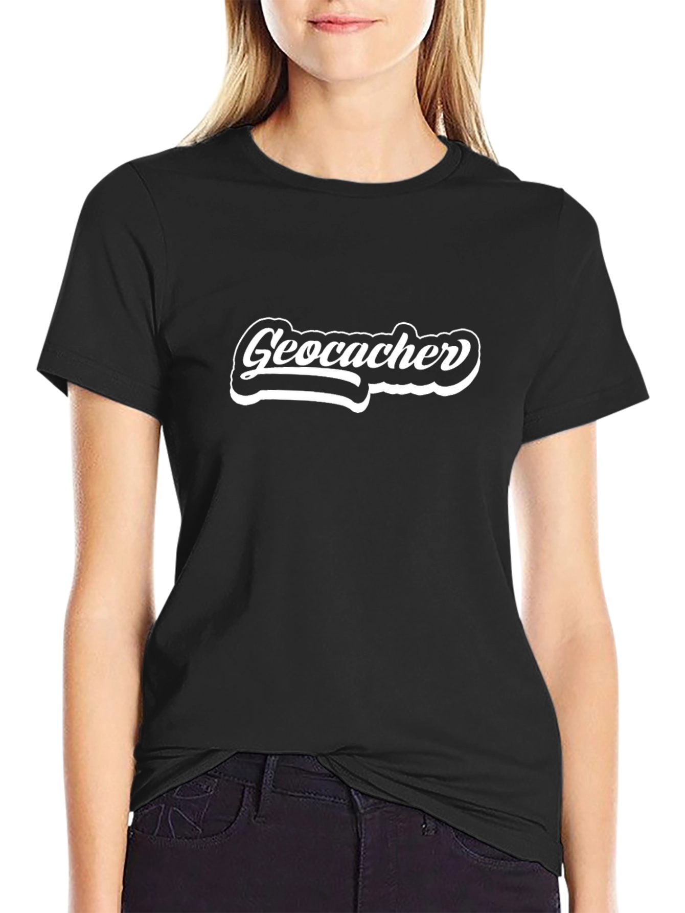 Geocacher T-Shirt - Black Crew Neck Tee