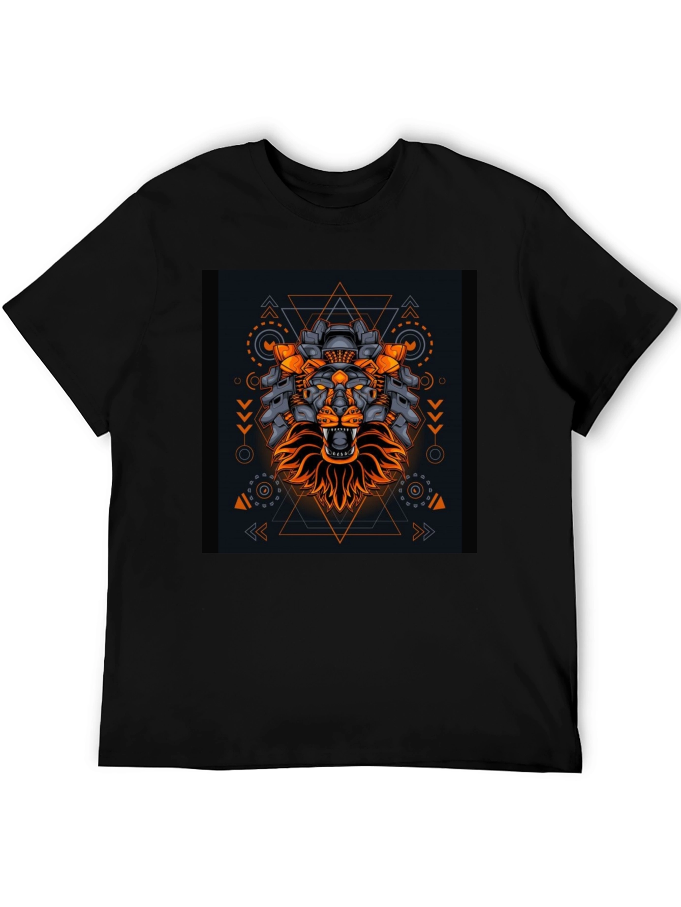 Geometric Lion Graphic T-Shirt