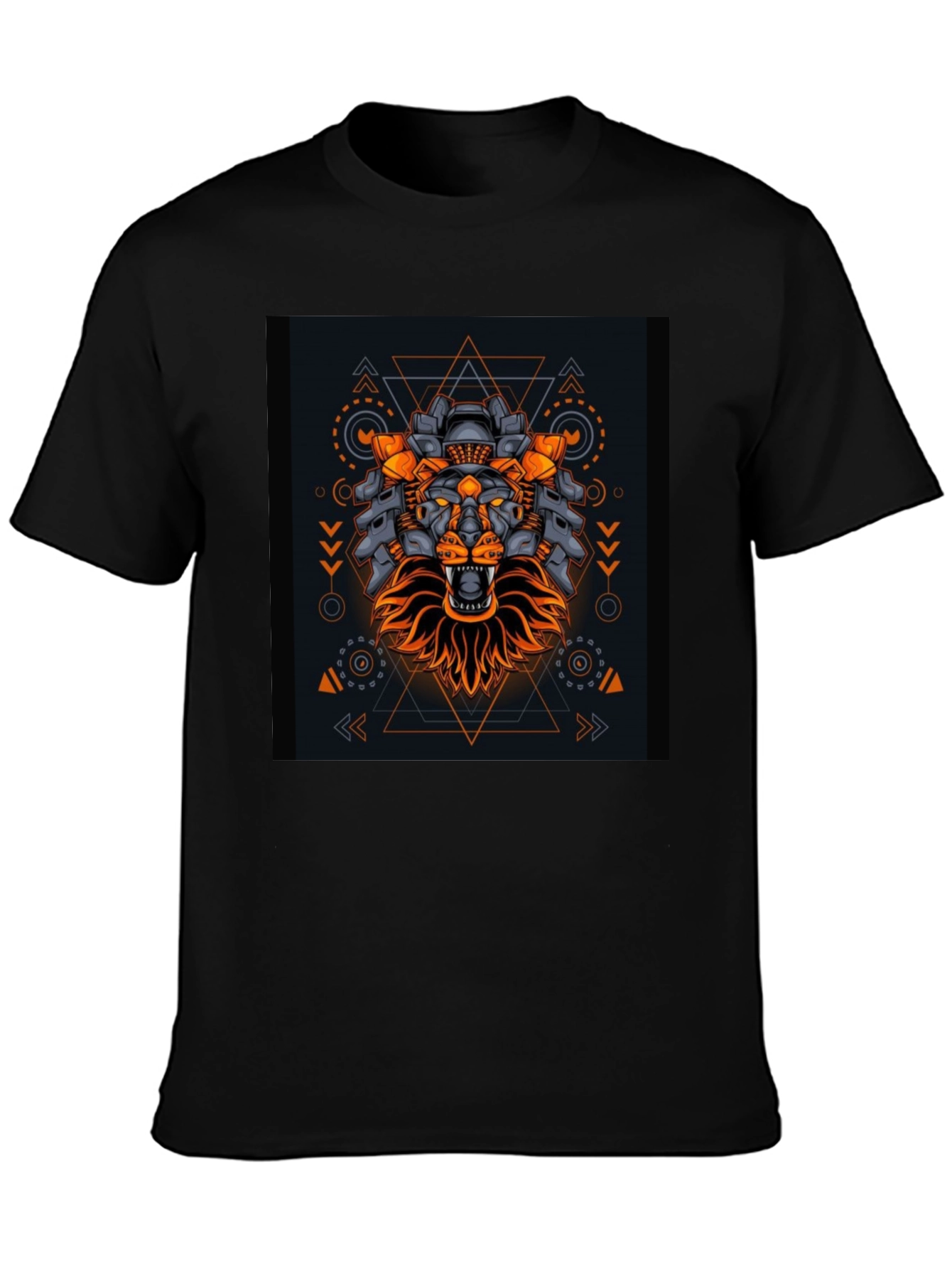 Geometric Lion Graphic T-Shirt