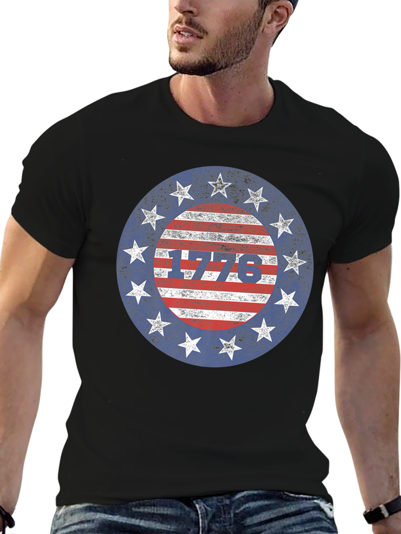 1776 Patriotic Stars and Stripes Graphic T-Shirt