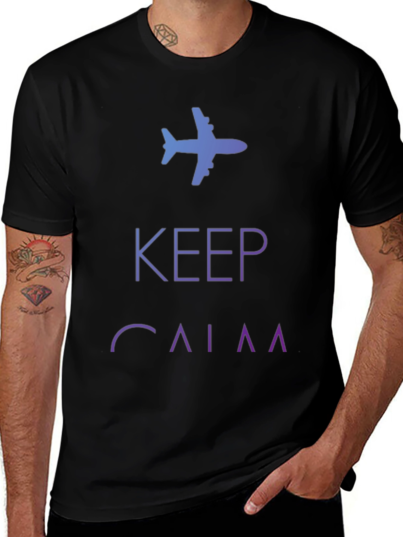Keep Calm and Fly Black T-Shirt
