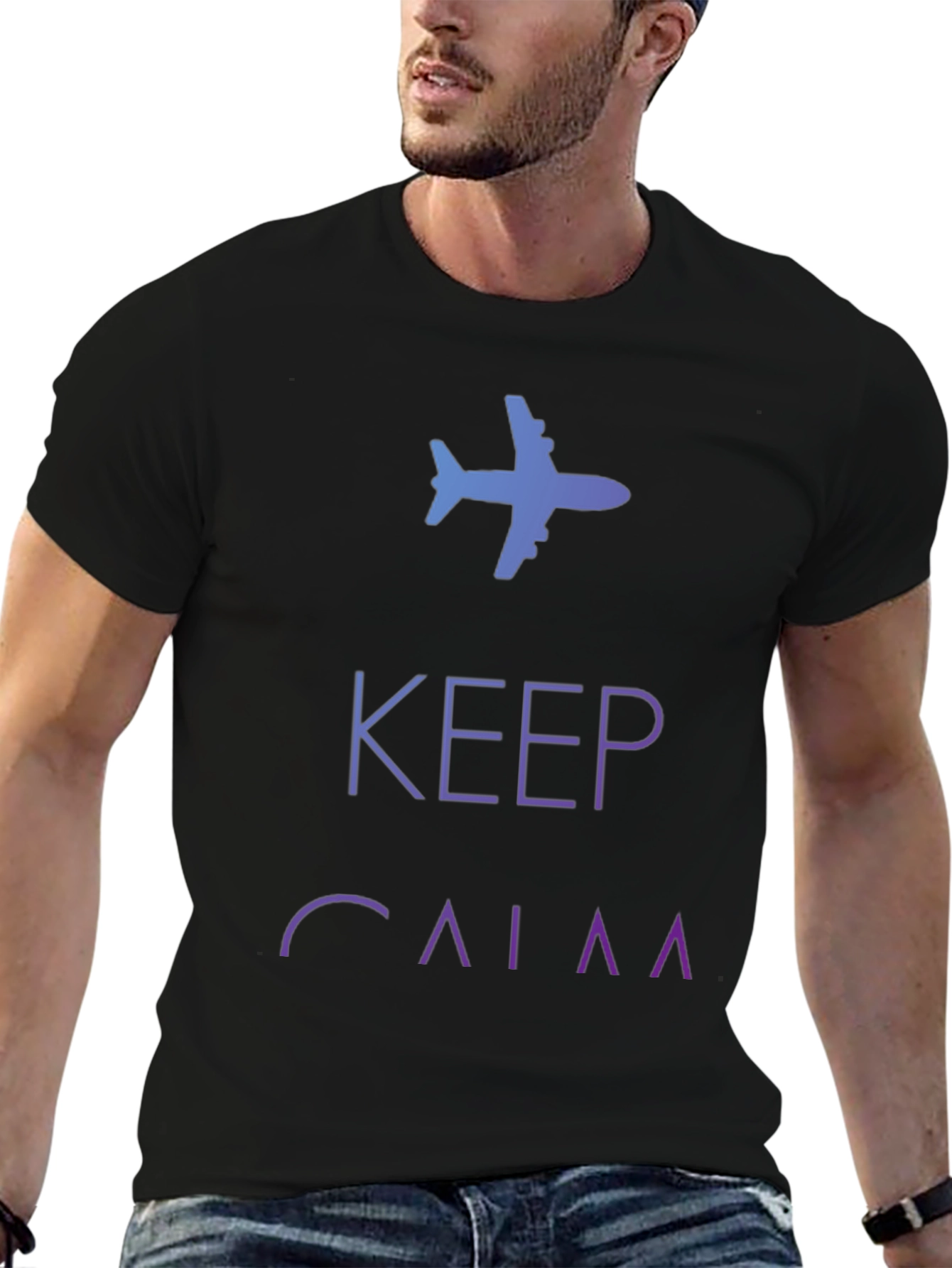 Keep Calm and Fly Black T-Shirt